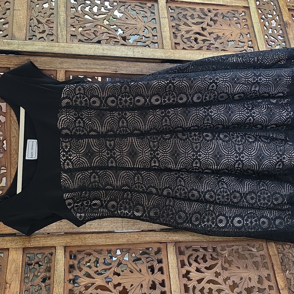 Karin Stevens Black Lace Midi Dress